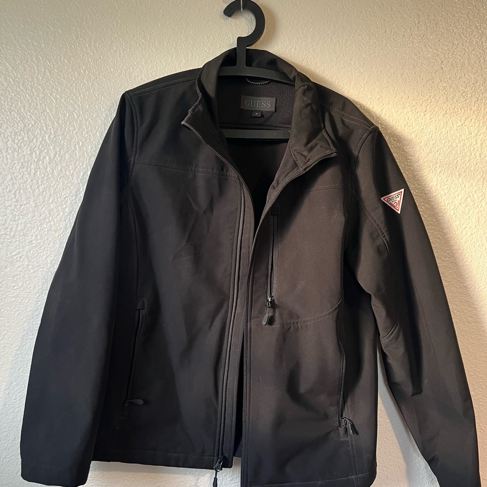GUESS Men's Dark Gray Windbreaker Jacket